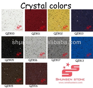 2014 New Style Multi-Color Crystal Quartz Stone Solid Surface