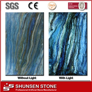 Fantastic Quality Blue Light Translucent Stone for Wall Decoration Tr3001