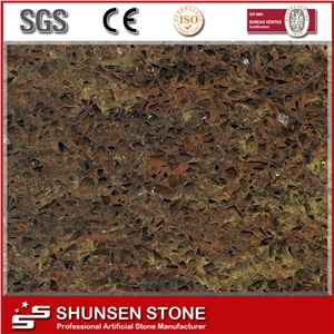 Quartz Stone Slabs & Tiles, China Brown Quartz Stone