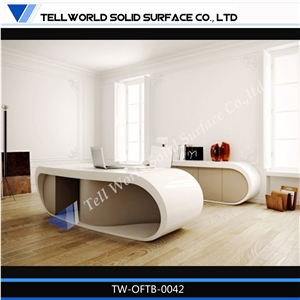 Supply Fashionable Office Furniture ,Luxury Office Desk with Round Shape, Artificial Stone Furniture