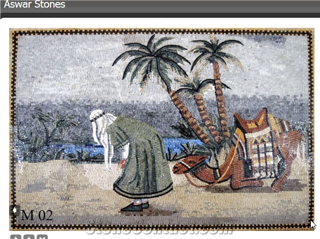 Jerusalem Limestone Hand Made Mosaic Pictures