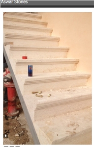 Sahara Beige Limestone Stairs, Steps