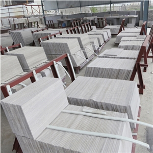 Chinese Wood Sheet Marble Tiles, White Wooden Marble Slabs & Tiles