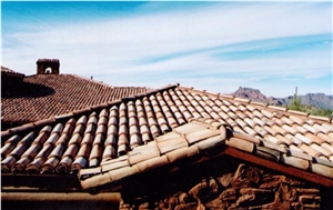 Pinto Viejo Hand-Made Old Style Cholla Roof Tile, Brown Roof Tiles