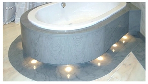 Bardiglio Carrara Marble Bath Tub Surround, Design