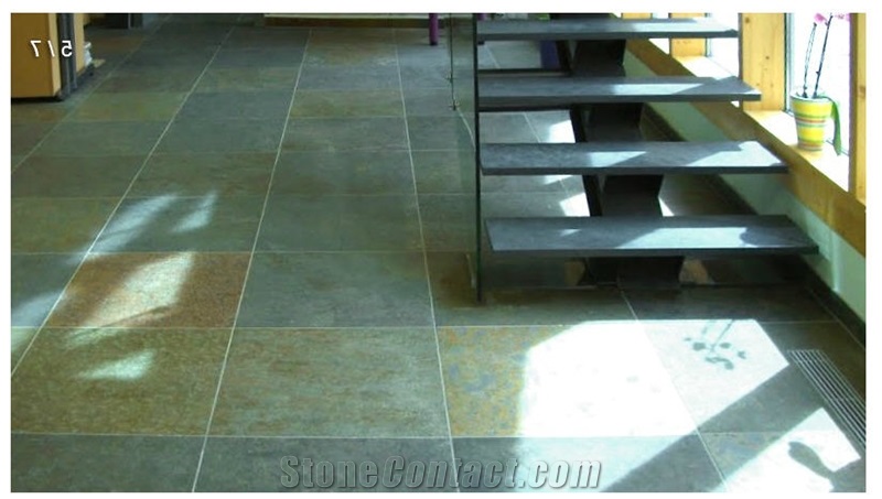 Brazilian Rust Slate Floor Tiles, Ardosia Multicolor Slate Slabs & Tiles