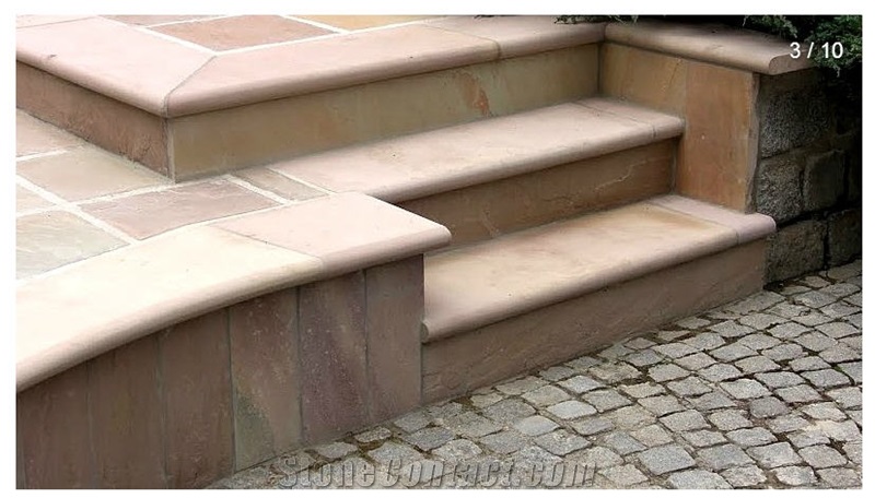 Sawn Cut Sandstone Deck Steps