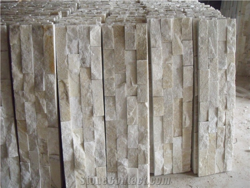 Beige Ledgestone Wall Panel,Chinese Quartzite Cultural Stone Wall Cladding,Veneer