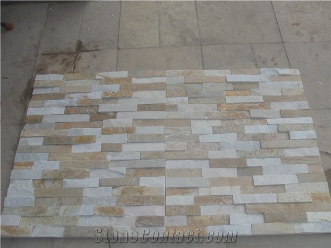 Best-Selling Chinese Cultured Stone Wall Veneers, Beige Stacked Stone Wall Cladding, Slate Ledge Stone Wall Tiles