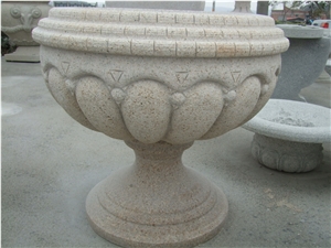 China Beige Granite Flower Pot