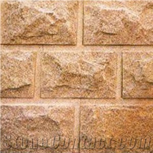 G682 Yellow Rust Stone, Exterior Walling Chinese Yellow/Beige Mushroom Stone/Granite Tiles/Cladding Stone