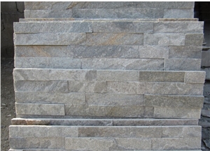 Grey Cultured Stone Wall Panel,Quartzite Ledgestone Wall Tiles, Wall Cladding Veneers