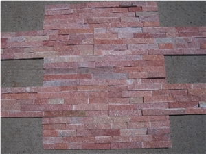 Pink Quartzite Cultured Stone Wall Tile,China Ledgestone Wall Panel,Wall Cladding Veneers