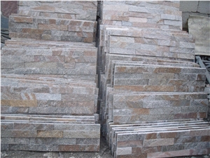 Rusty Quartzite Cultured Stone Wall Panels, Ledgestone Veneers, Quartzite Stacked Stone Wall Cladding