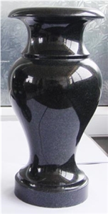 Tombstone Vase, Grave Vase, Memorials Vase, Shanxi Black Granite Urn, Vase & Bench