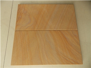 Yellow Wooden Sandstone Slabs & Tiles, Wooden Grain Sandstone From China for Walling & Flooring