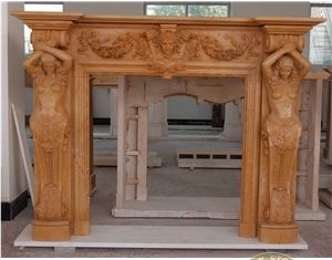 Brown Marble Fireplace