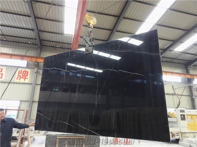 China Marquina Marble Slabs, China Black Marble-Quarry Owner