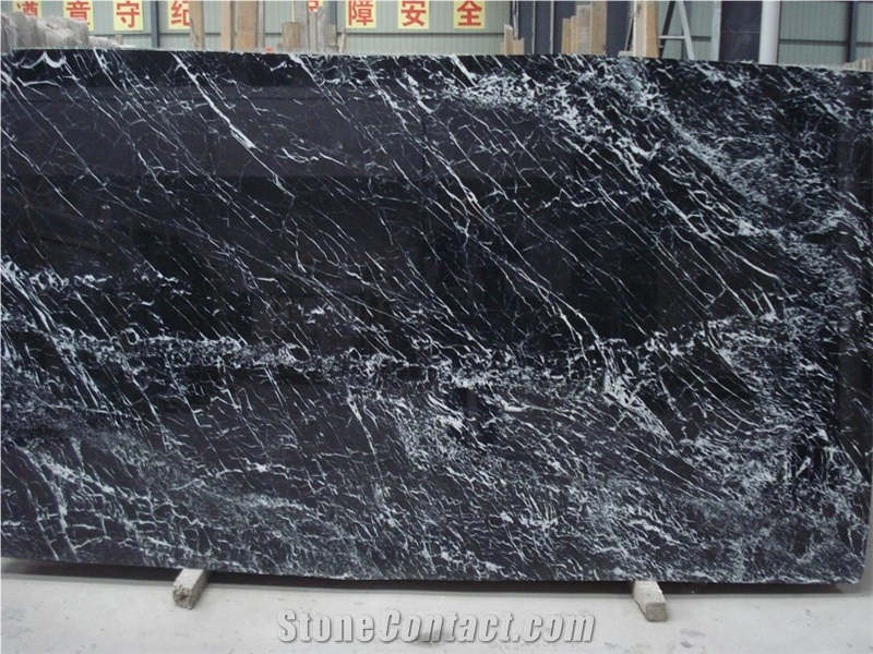 China Marquina Marble Slabs, China Black Marble-Quarry Owner