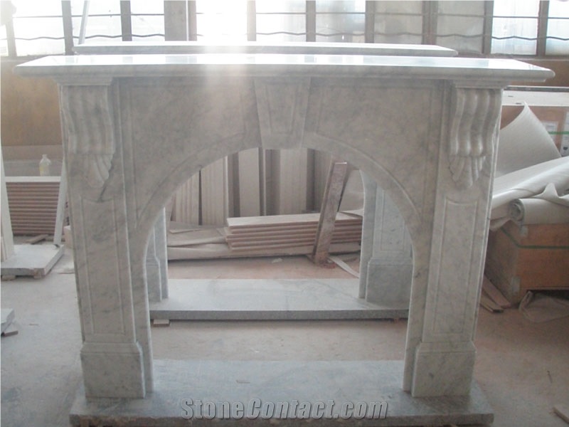 Grey Marble Fireplace