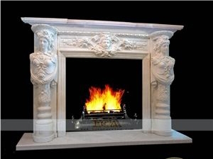 White Marble Fireplace