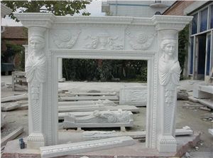 White Marble Fireplace