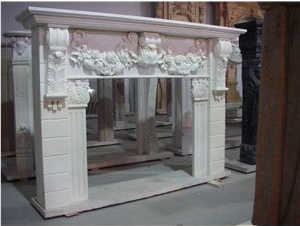 White Marble Fireplace