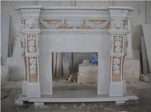 White Marble Fireplace