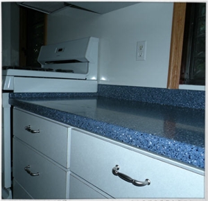 Evening Shadow Solid Surface Quartz Stone Countertops, Blue Quartz Stone Countertops