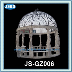 Antique Natural White Stone Gazebo, Natural Marble Gazebo