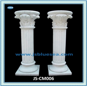 Carved Natural Stone Pillar Columns, Natural Marble Columns
