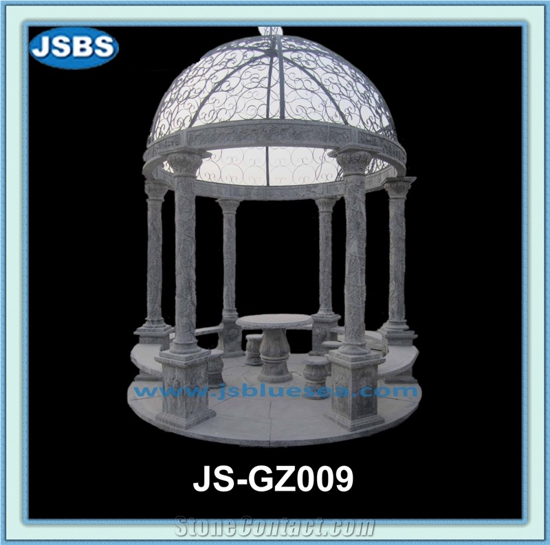 Cheap Outdoor Natural Stone Gazebo, Natural Marble Gazebo