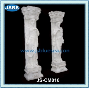 Cheap Wedding White Marble Stone Columns, Natural White Marble Columns