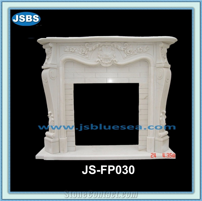 Cheap White Stone Fireplace Surround, Natural White Marble Fireplace Surround