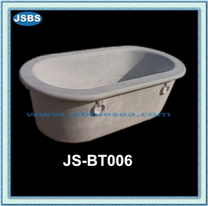 Design Carved Cheap Oval Marble Bathtub