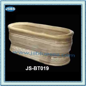 Hand Carved Stone Marble Bathtub, Natural Yellow Marble Bathtubs