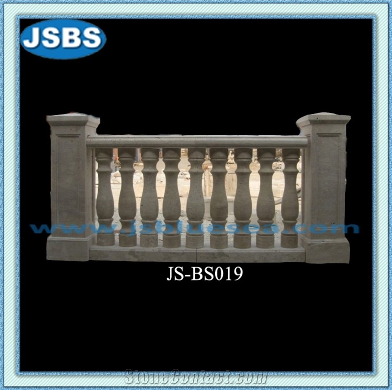 Hand Carved White Marble Balcony Balustrade, Natural White Marble Balustrade & Railings