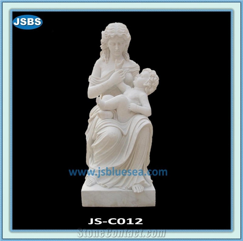 Mother and Child Marble Statue for Sale