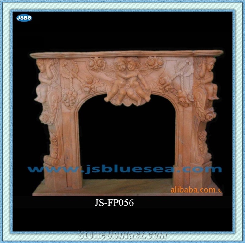 Natural White Marble Fireplace Insert