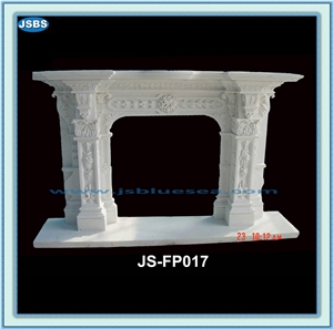 Natural White Marble Fireplace Mantel