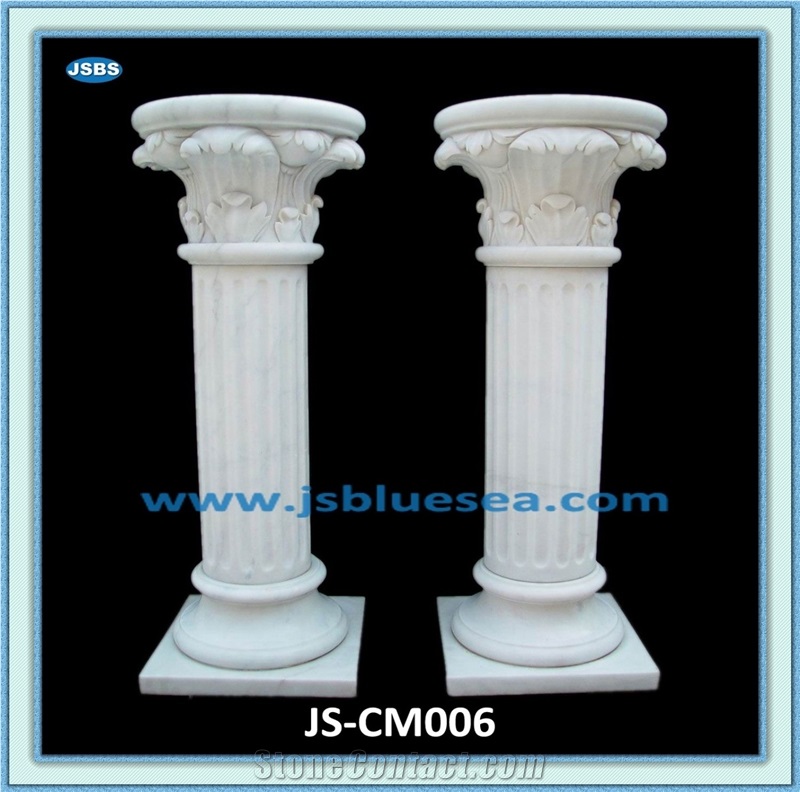 Natural White Stone Column Pillar