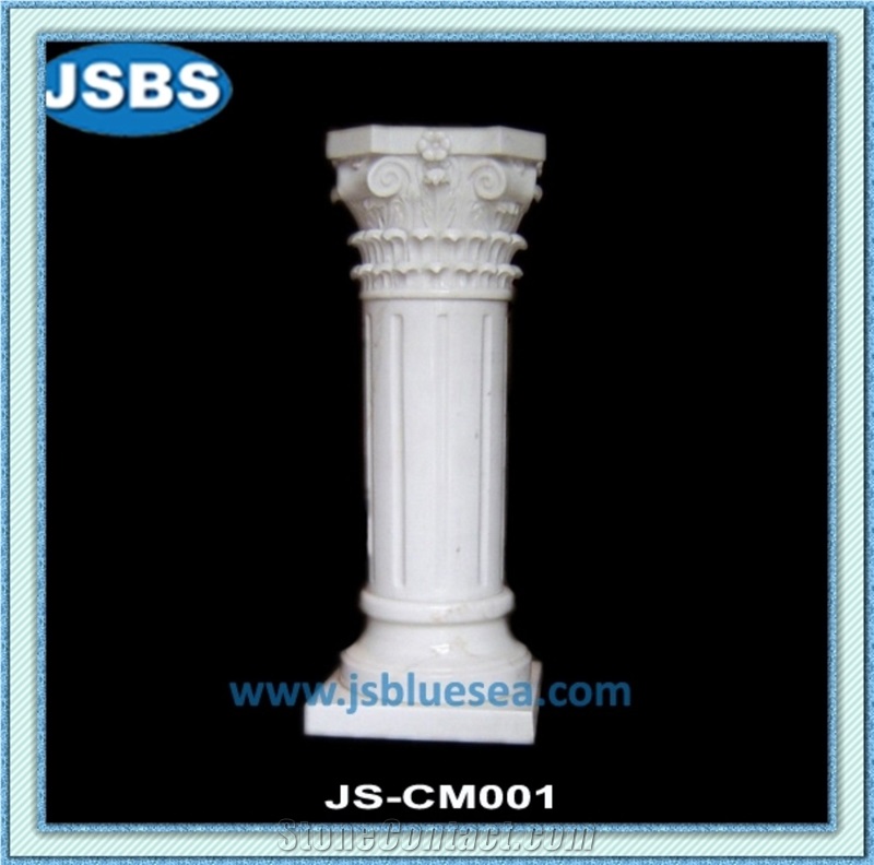 Natural White Wedding Stone Column Pillar, Natural Marble Columns