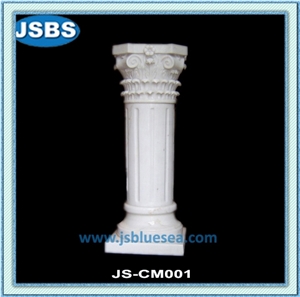 Natural White Wedding Stone Column Pillar, Natural Marble Columns