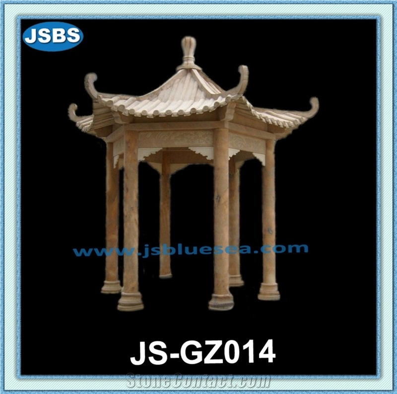 Nautral Marble Chinese Style Gazebo