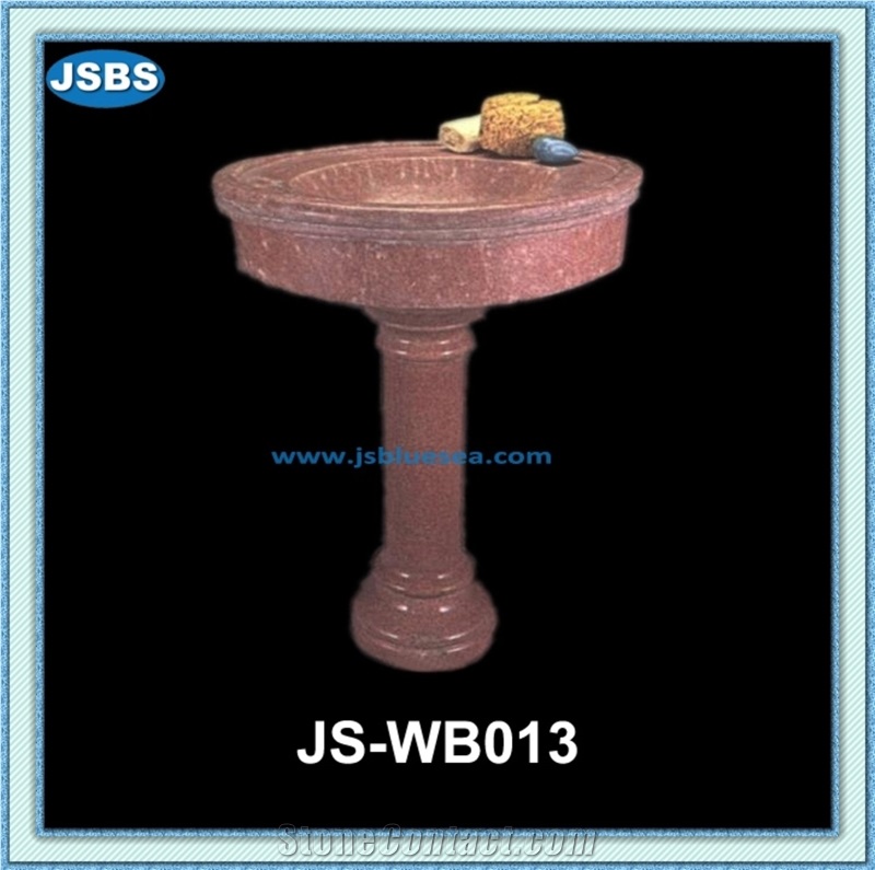 Stone Outdoor Wash Basin, Natural Red Marble Sinks & Basins