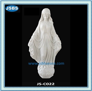 White Marble Virgin Mary Statue, Natural White Marble Statues