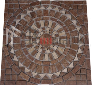 Red Marble Mosaic Medallions