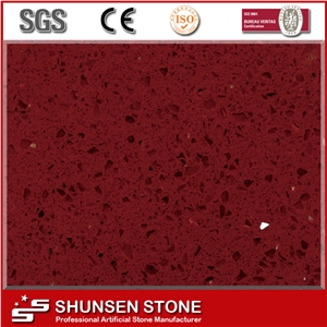 High Quality Crystal Red Artificial Quartz Stone Slab