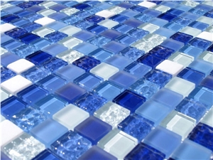 Blue Glass & Stone Mix Mosaic