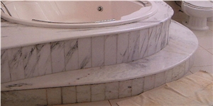 Marmol Carrara Plomo Bath Tub Surround, Bianco Carrara Venato White Marble Bath Tubs